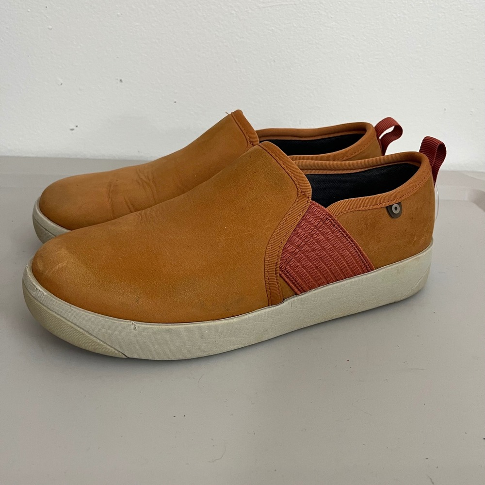 Bogs Kicker Slip On Waterproof Leather Women 7 Burnt Orange Sneaker Gorpcore